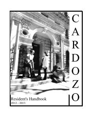 Resident Handbook 2012-2013 - Benjamin N. Cardozo School of ...