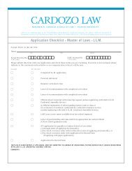 Supplemental Forms - Benjamin N. Cardozo School of Law ...