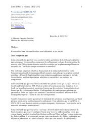 Lettre à Madame La Ministre Onkelinx - Gastrospace.com