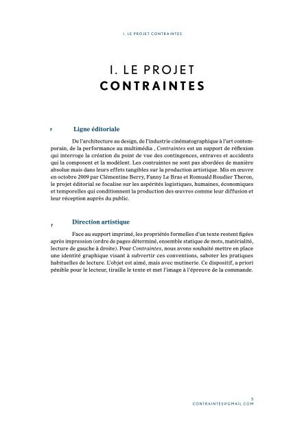 CONTRAINTES #1 DOSSIER DE PRESSE WWW ...