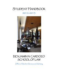 J.D.-L.L.M. Handbook 2012-2013 - Benjamin N. Cardozo School of ...