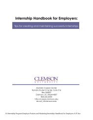 Internship Handbook - Michelin Career Center - Clemson University