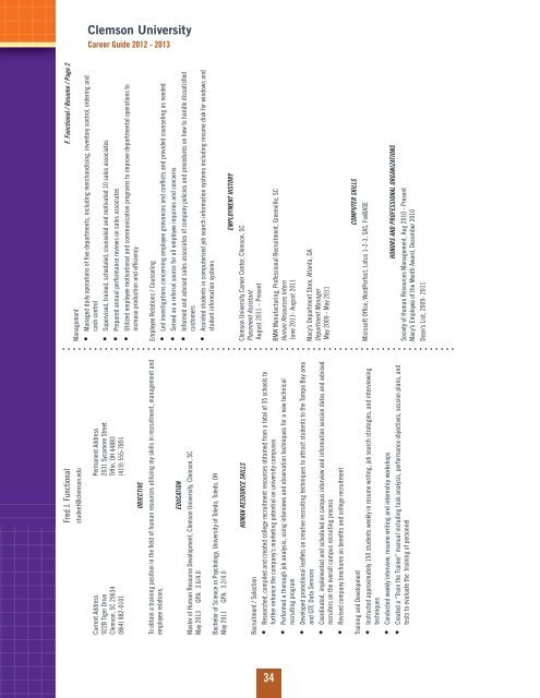 Career Guide - Michelin Career Center - Clemson University