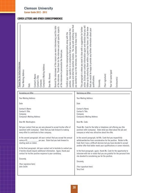 Career Guide - Michelin Career Center - Clemson University