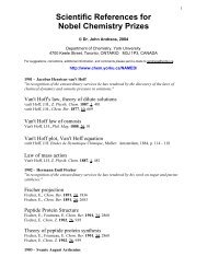 Scientific References for Nobel Chemistry Prizes