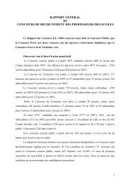 Rapport général du concours de recrutement ... - Académie de Lille