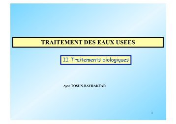 TRAITEMENT DES EAUX USEES Ayse TOSUN-BAYRAKTAR…