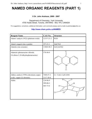 NAMED ORGANIC REAGENTS (PART 1)