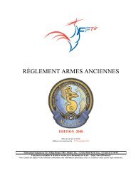 RÈGLEMENT ARMES ANCIENNES