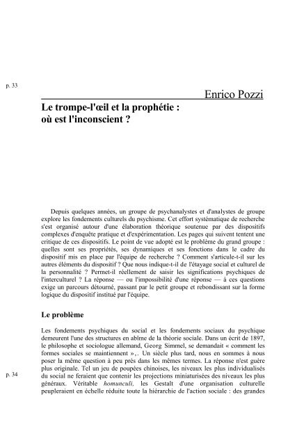 Le trompe-l'œil et la prophétie - enrico pozzi