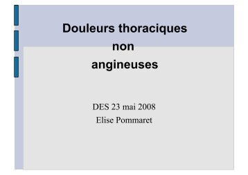 Douleurs thoraciques non angineuses - Hepato Web