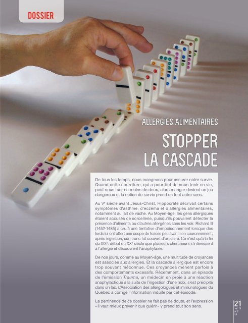 stopper lA cAscAde - Fédération des médecins spécialistes du ...