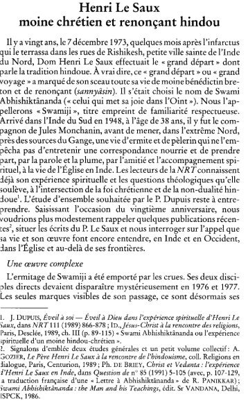 Henri Le Saux moine chrétien et renonçant hindou - Nouvelle ...