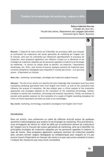 Traduire la terminologie du marketing : enjeux et défis