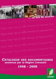 CATALOGUE DES DOCUMENTAIRES - Région Limousin