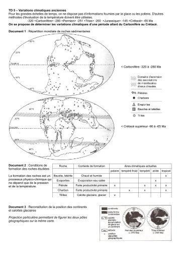 TD 5 – Variations climatiques anciennes Pour les ... - svtCharlie