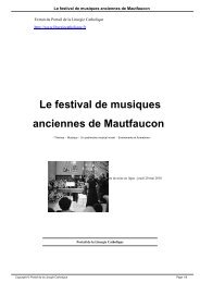 Le festival de musiques anciennes de Mautfaucon - Liturgie catholique