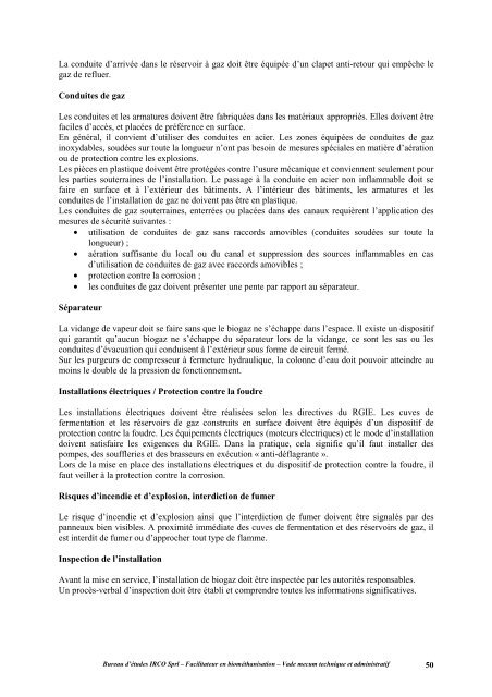 Vade mecum technique et administratif relatif à la biométhanisation ...