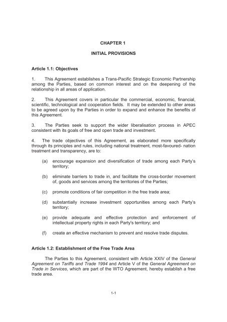 Original 2005 TPP Agreement - CARL - ABRC