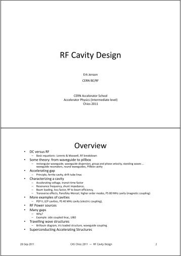 RF Cavity Design - CERN Accelerator School