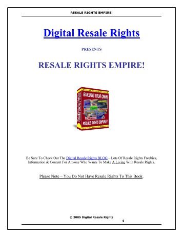 Digital Resale Rights - Index of