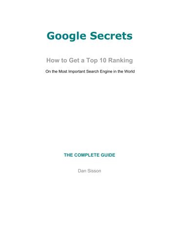 Google Secrets - How to Get a Top - Index of