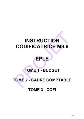 INSTRUCTION CODIFICATRICE M9.6 EPLE - Snes