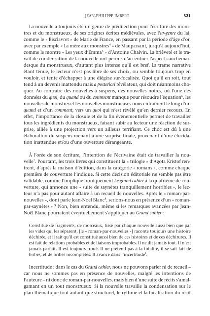 La nouvelle de langue française, aux frontières des ... - L'esprit Livre