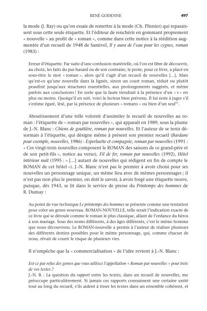 La nouvelle de langue française, aux frontières des ... - L'esprit Livre