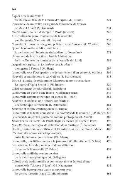 La nouvelle de langue française, aux frontières des ... - L'esprit Livre