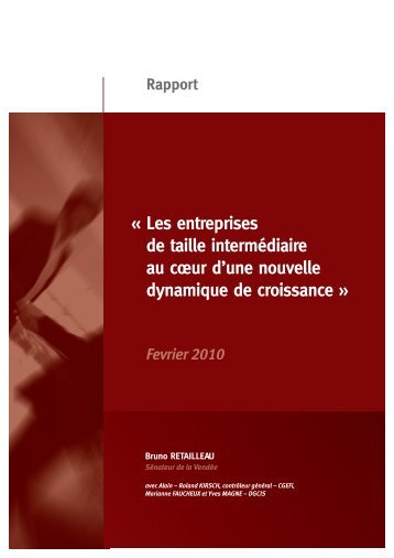 Rapport RETAILLEAU - economie.gouv.fr : Accueil