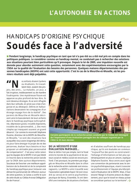 Soudés face à l'adversité - Cnsa