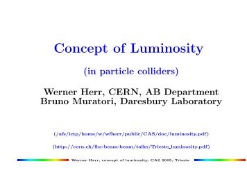 Concept of Luminosity