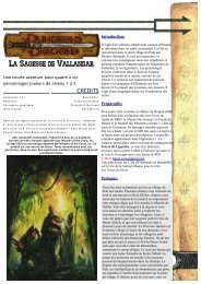 La Sagesse de Vallandar - Strikeforce et Donjons et Dragons