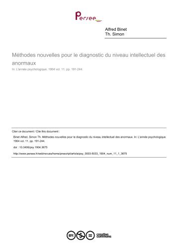 Méthodes nouvelles pour le diagnostic du niveau ... - Vegoia