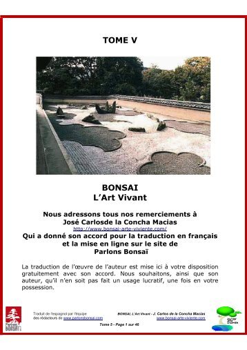 TOME V BONSAI L'Art Vivant - Parlons Bonsaï