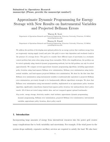 Approximate Dynamic Programming for Energy Storage with New ...