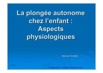 physiologie de la plongee enfants