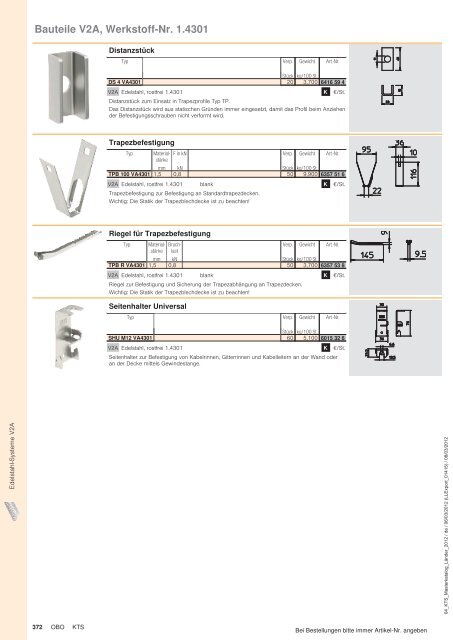 KTS | Edelstahl-Systeme V2A - OBO Bettermann