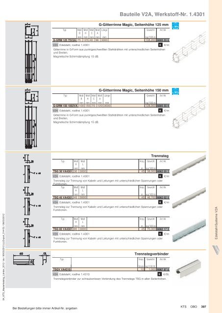 KTS | Edelstahl-Systeme V2A - OBO Bettermann