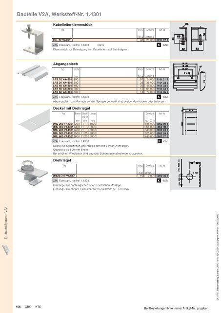 KTS | Edelstahl-Systeme V2A - OBO Bettermann