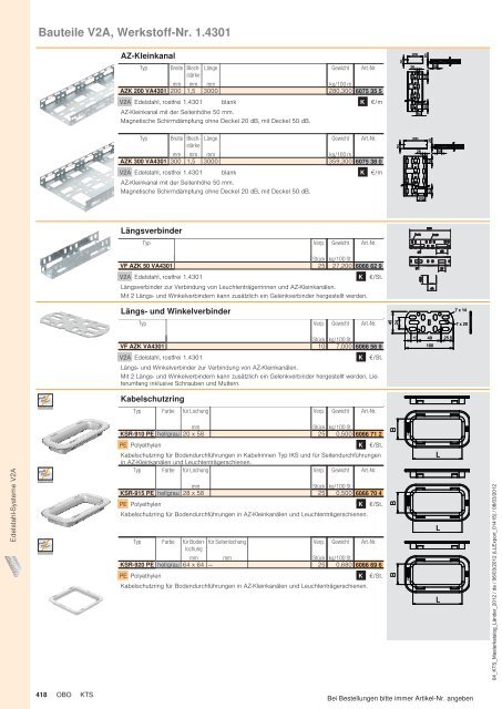 KTS | Edelstahl-Systeme V2A - OBO Bettermann