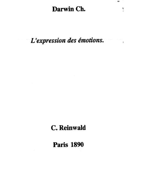 Lexpression Des émotions Chez Lhomme Et Les Animaux