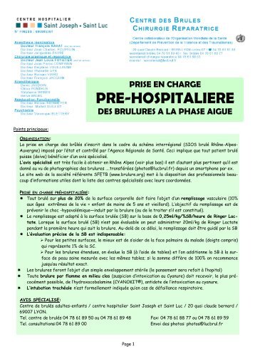 Prise en charge pré-hospitalière des brûlures à