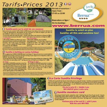 Tarifs (pdf) - CAMPING BERRUA