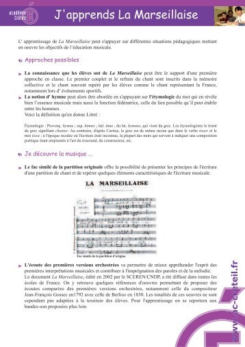 J'apprends La Marseillaise - Académie de Créteil