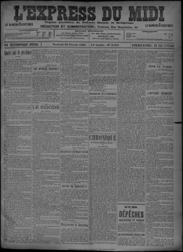 20 Février 1903 - Bibliothèque de Toulouse