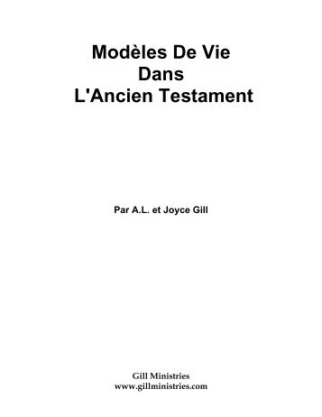 Modèles De Vie Dans L'Ancien Testament - Gill Ministries