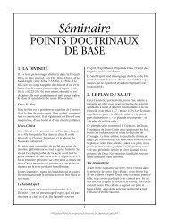 Séminaire POINTS DOCTRINAUX DE BASE - Eglise de Jésus ...