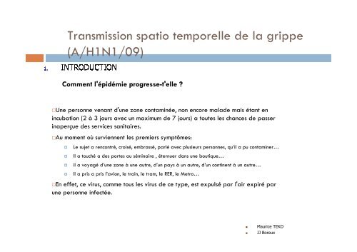 transmission spatio temporelle de la grippe. etude ... - AgroParisTech